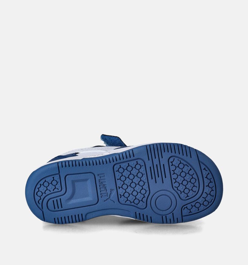 Puma Rebound V6 Lo Baskets en Bleu pour garçons, filles (350378) - pour semelles orthopédiques