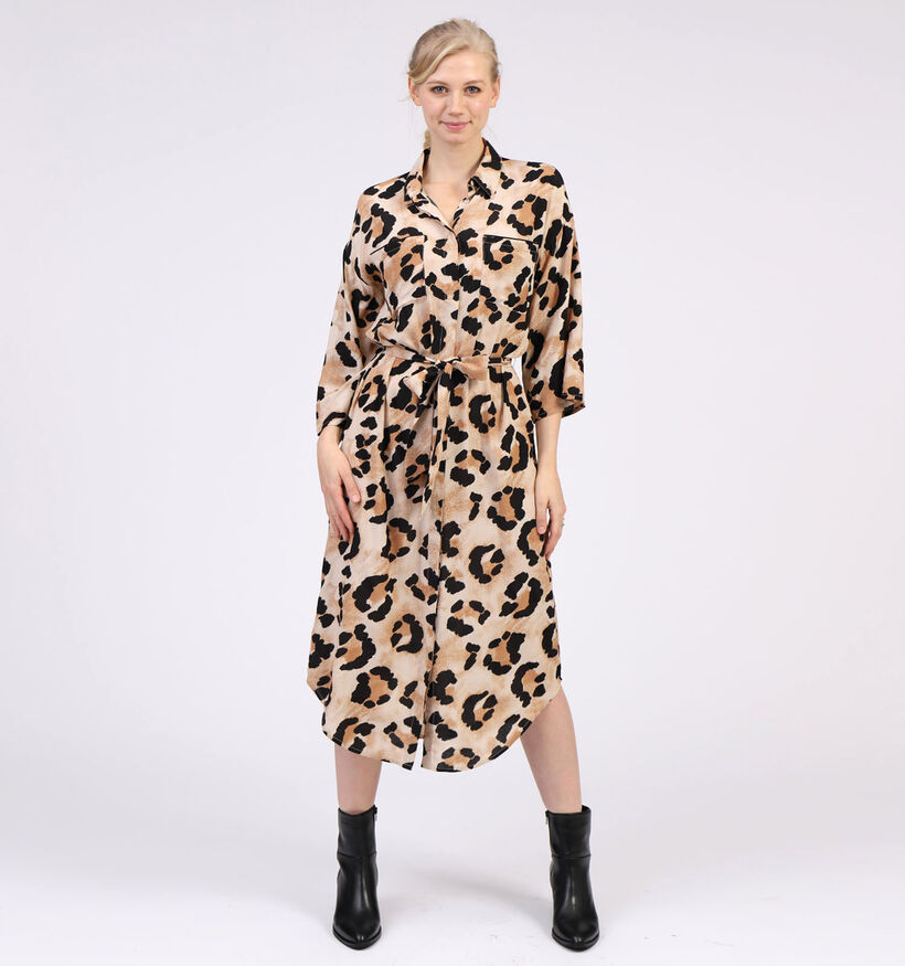 Vila Robe Chemise en Beige Leopard (310003)