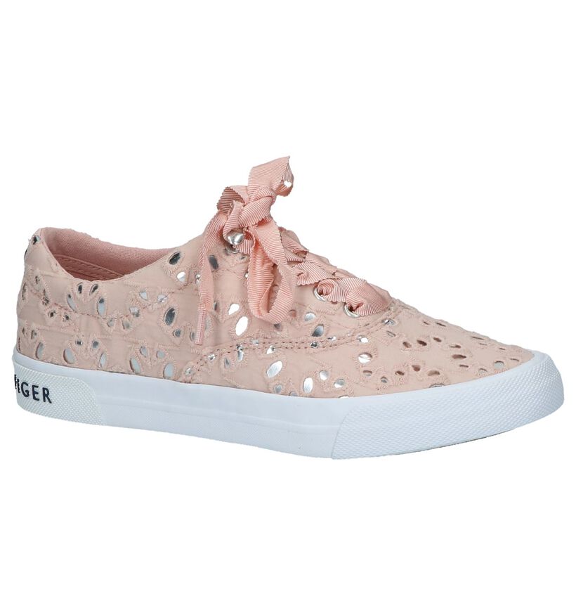 Tommy Hilfiger Baskets basses en Rose clair en textile (212692)