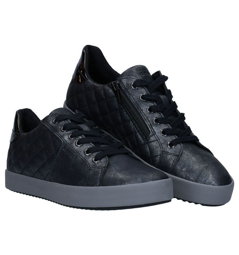 Geox Blomiee Chaussures à Lacets en Noir en simili cuir (279202)