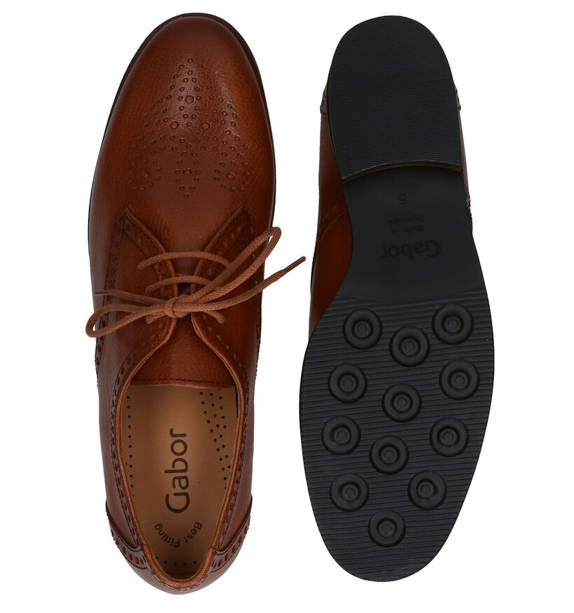 Gabor Best Fitting Chaussures à lacets en Cognac en cuir (282362)
