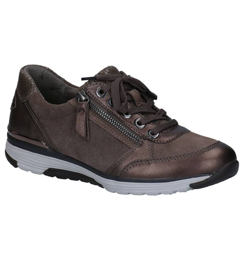 Gabor Rollingsoft Taupe Veterschoenen in leer (277859)
