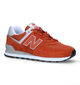 New Balance 574 Baskets en Blanc en daim (319188)