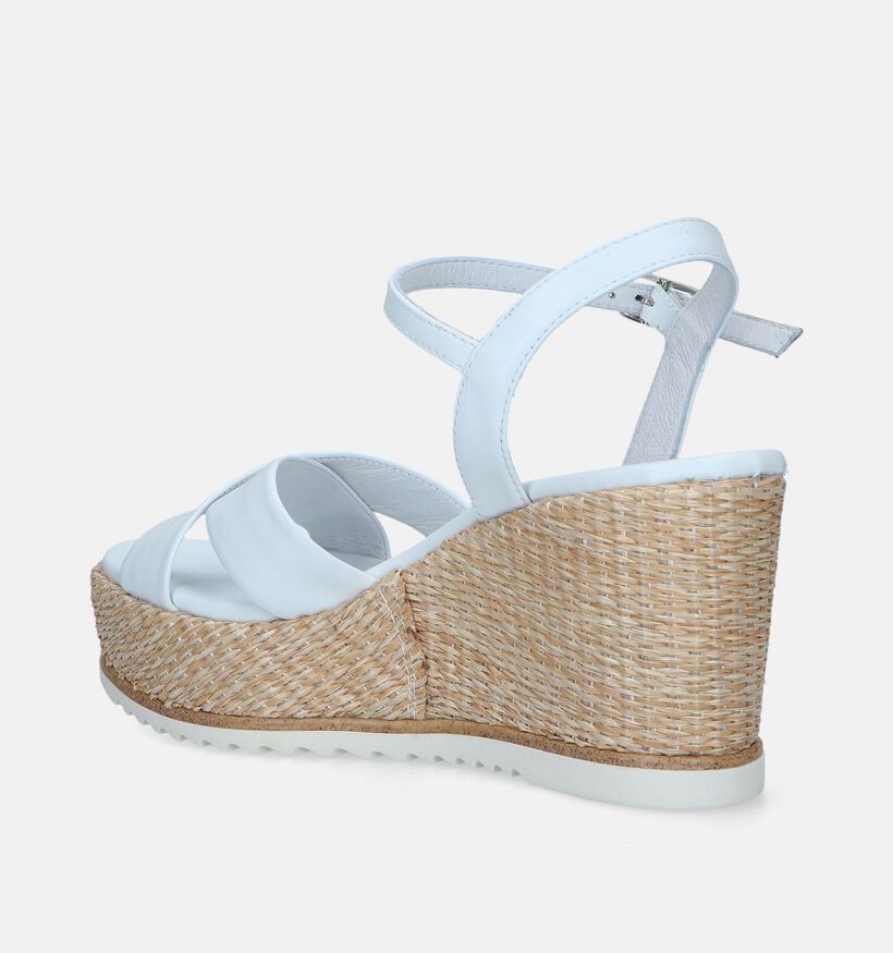 NeroGiardini Witte Sandalen met sleehak voor dames (339471)