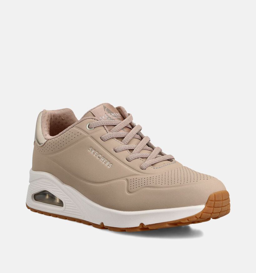 Skechers Uno Shimmer Away Lichtbruine Sneakers voor dames (367824)