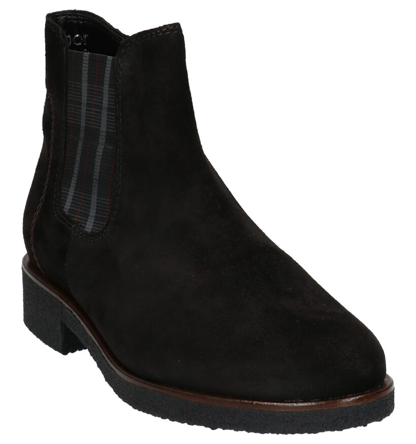 Gabor Zwarte Chelsea Boots in daim (260134)