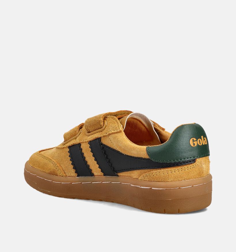 Gola Chaussures à scratch en Jaune pour garçons, filles (361007) - pour semelles orthopédiques
