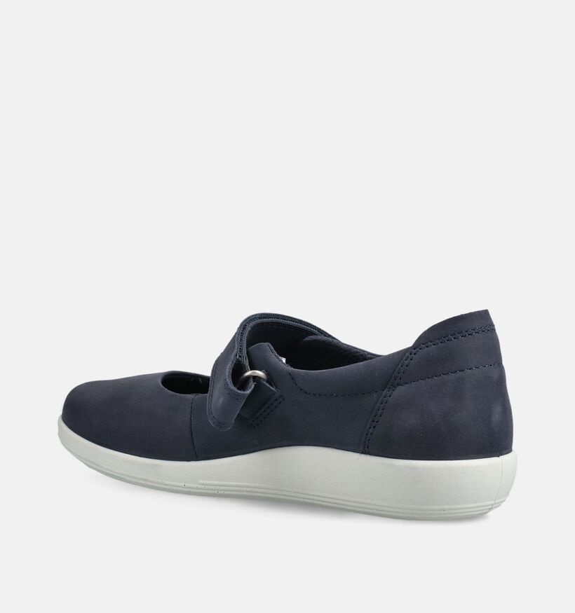 ECCO Soft 2.0 Mary-Jane Blauwe Ballerina's voor dames (369799) - geschikt voor steunzolen
