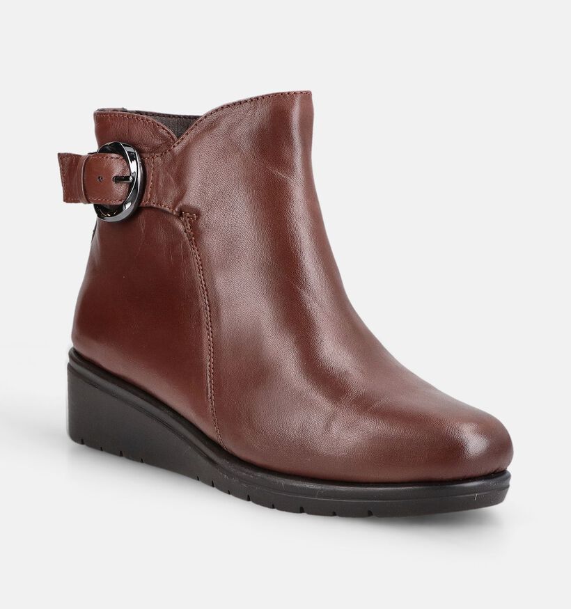 Hush Puppies Mac Bottines motardes en Cognac pour femmes (377831)