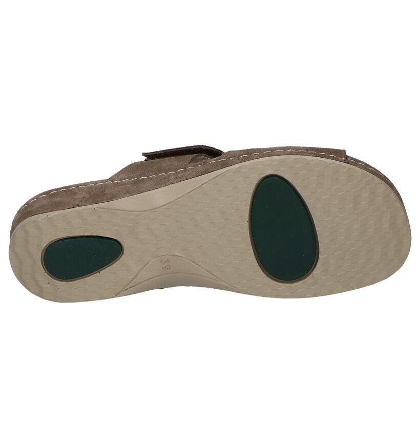 Taupe Comfort Plus Slippers in nubuck (217118)