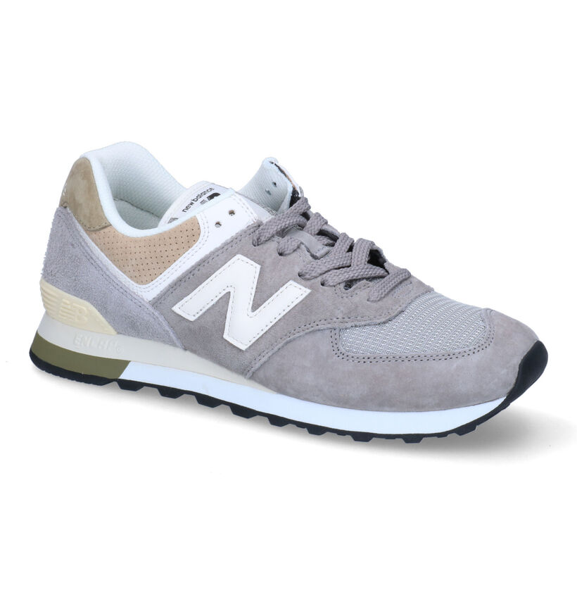 New Balance ML574 Baskets en Gris pour hommes (301745) - pour semelles orthopédiques