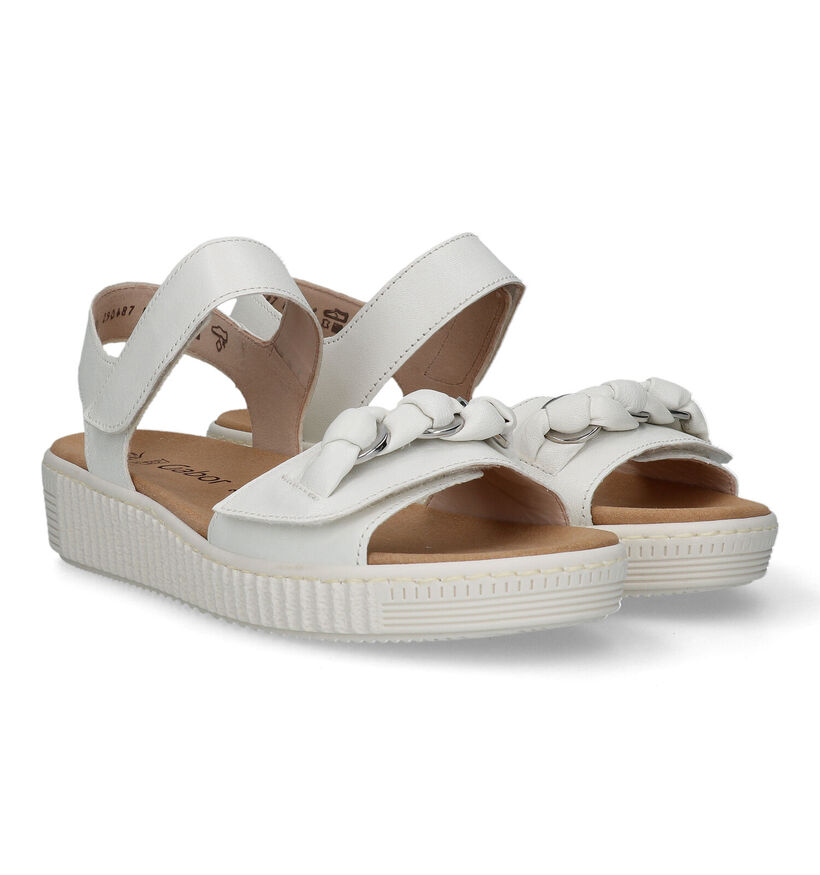 Gabor Ecru Sandalen voor steunzolen in leer (334332)