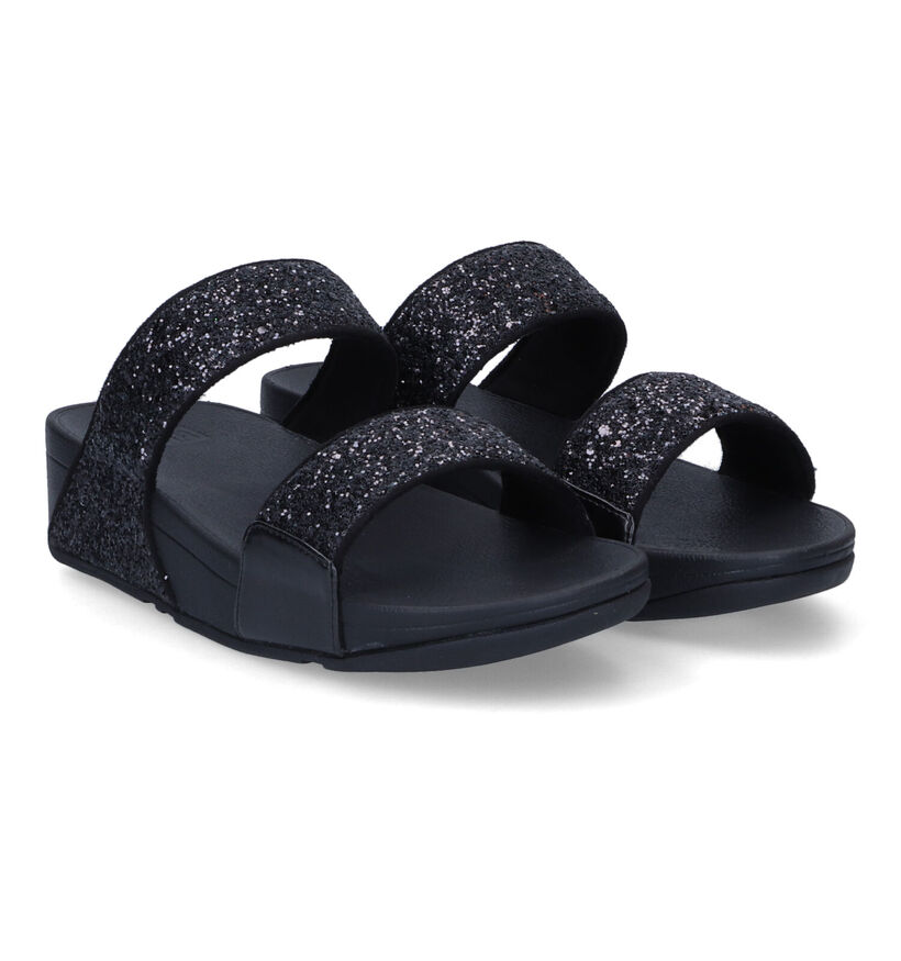 FitFlop Lulu Glitter Zwarte Slippers in kunststof (304814)