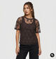Vero Moda Nikita Donkerbruine Mesh Blouse voor dames (381943)