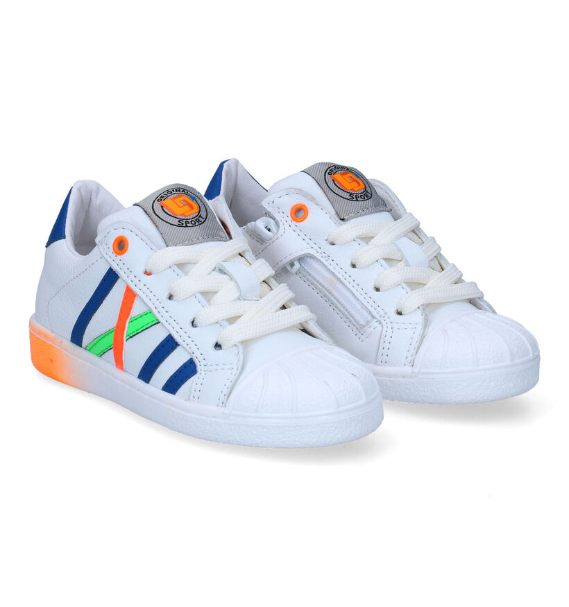 Little David Roef 1B Witte Veterschoenen in leer (308253)