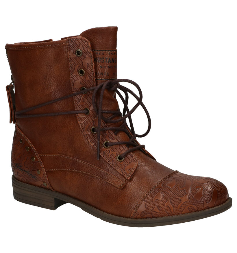 Mustang Cognac Bottines in kunstleer (277300)