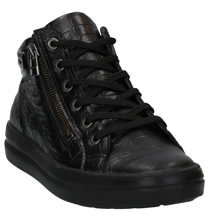 Mirel Zwarte Hoge Sneakers in leer (279836)