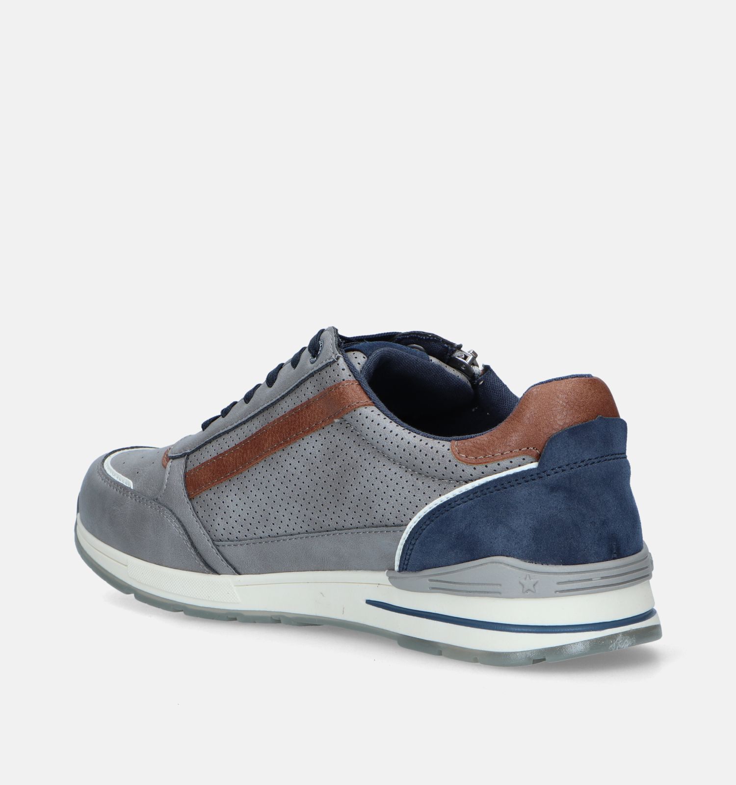 Mustang Grijze Veterschoenen Heren Lage schoenen Online op