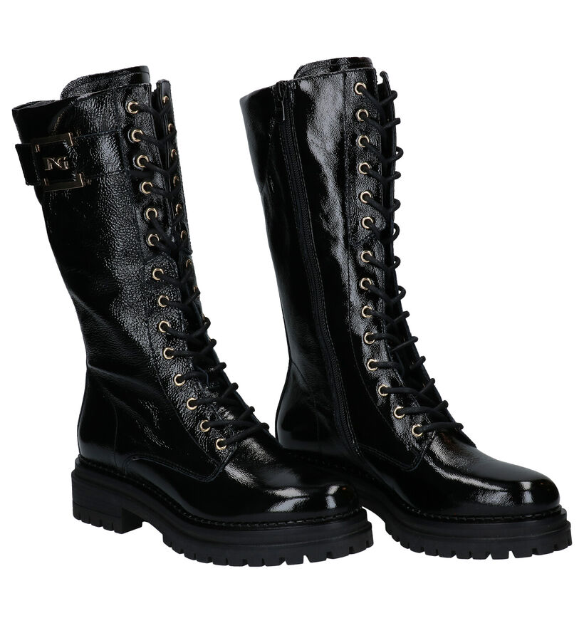 NeroGiardini Bottes à lacets en Noir pour femmes (300051) - pour semelles orthopédiques