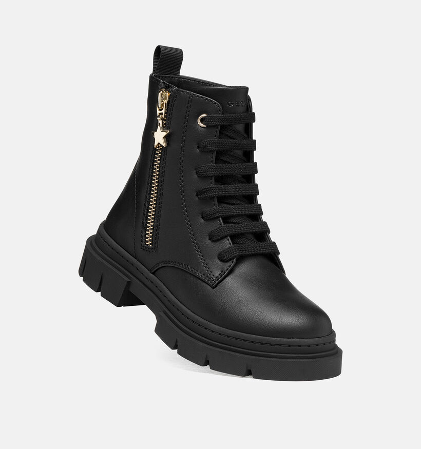 Geox Karsyn Girl Zwarte Boots met Veter en Rits voor meisjes (377736)
