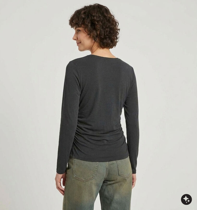 Vila Lysera Zwarte T-shirt met Lange Mouwen voor dames (382214)