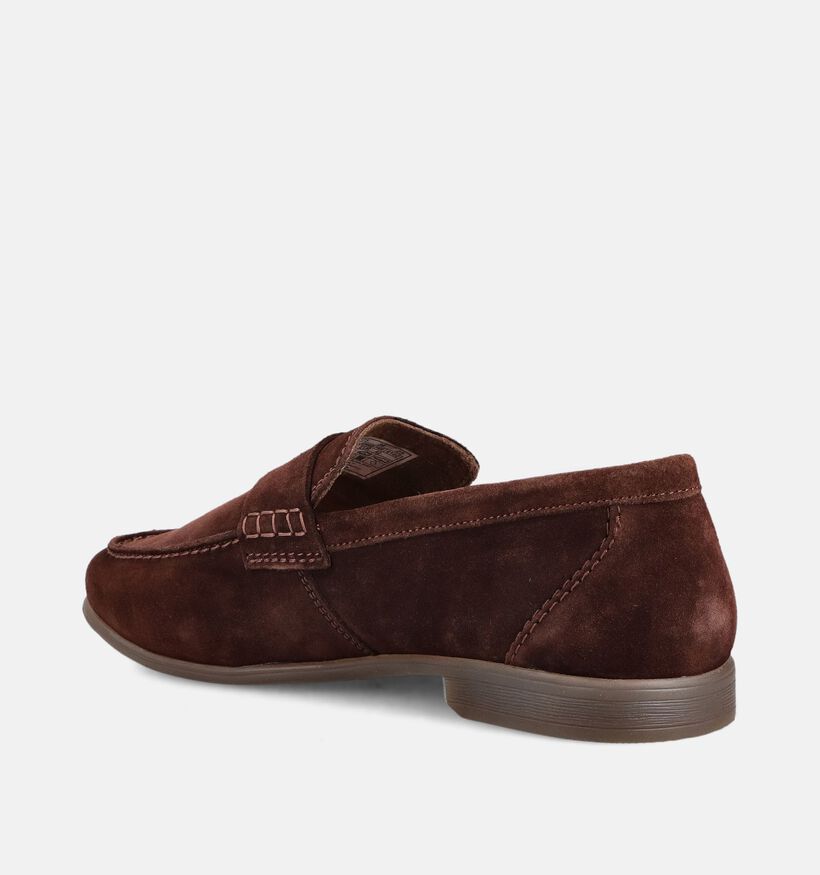 Bugatti Trip Su&egrave;de Donkerbruine Loafers voor heren (370726)