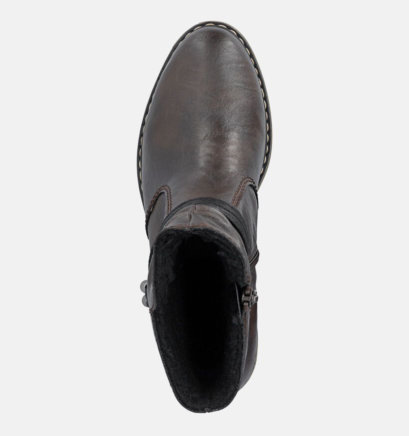 Rieker Bottines motardes en Brun fonc&eacute; pour femmes (379973)