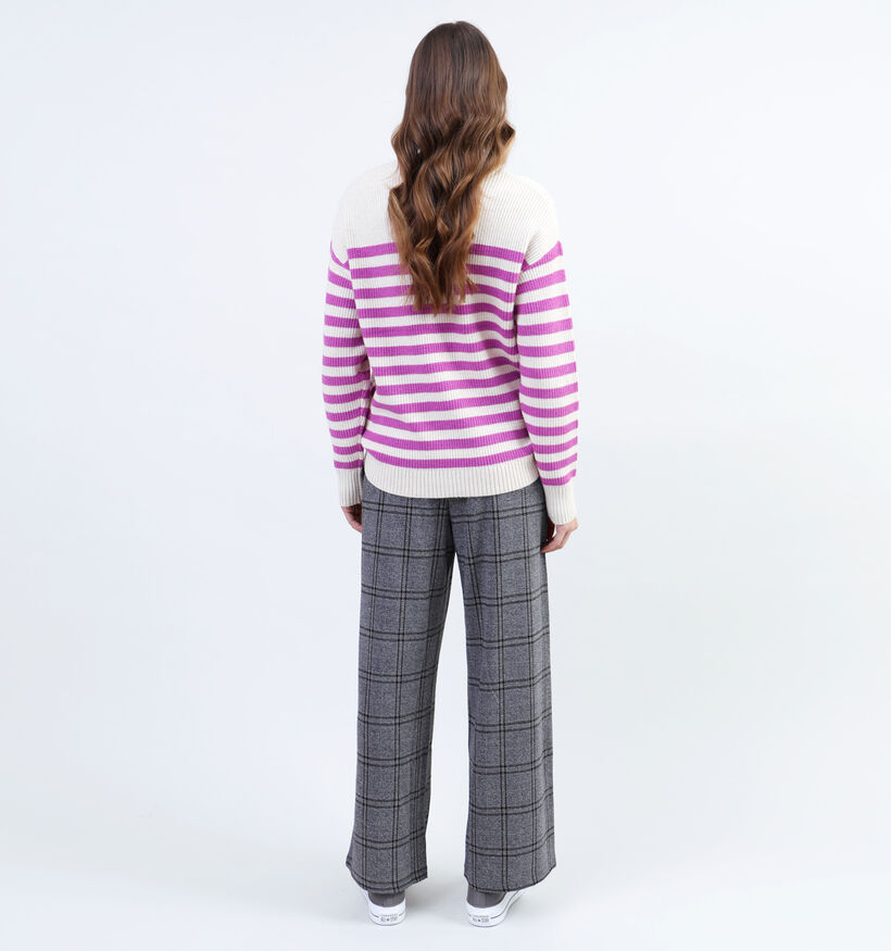 Vila Ril Rib Stripe Ecru Pull voor dames (335470)