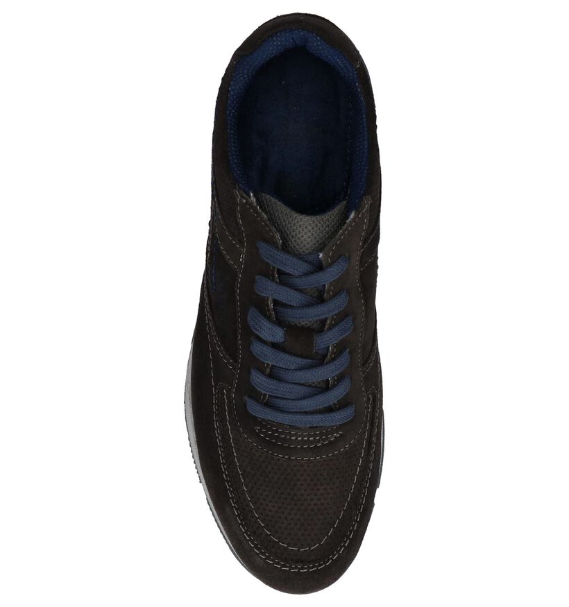 Donkergrijze Casual Veterschoenen Bugatti in daim (237424)