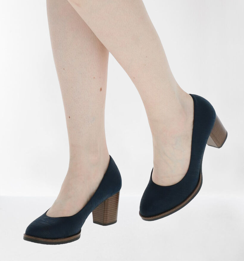 Marco Tozzi Feel Me Blauwe Pumps in stof (281701)