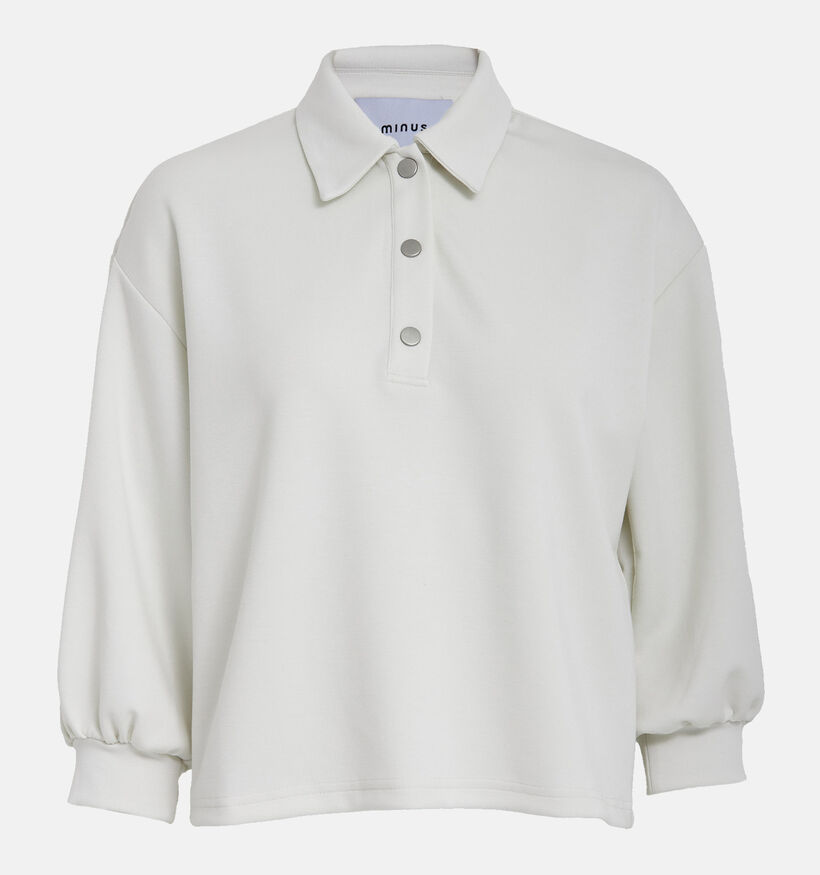 Minus Esina Witte Polotrui met Knopen voor dames (359828)
