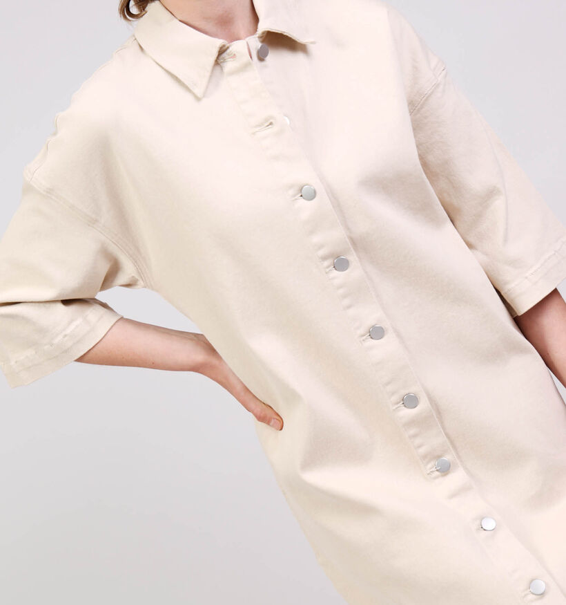 Vila Chia 3/4 Denim Robe chemise en Beige pour femmes (374294)