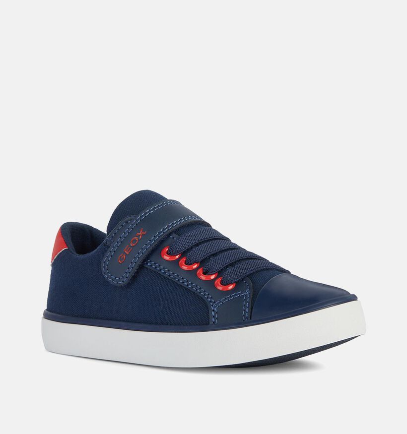 Geox Gisli Chaussures à scratch en Bleu pour garçons (351645) - pour semelles orthopédiques