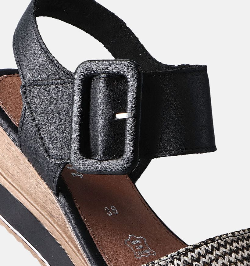 Remonte Zwarte Sandalen met sleehak voor dames (354862)