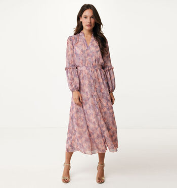 Robe longue rose