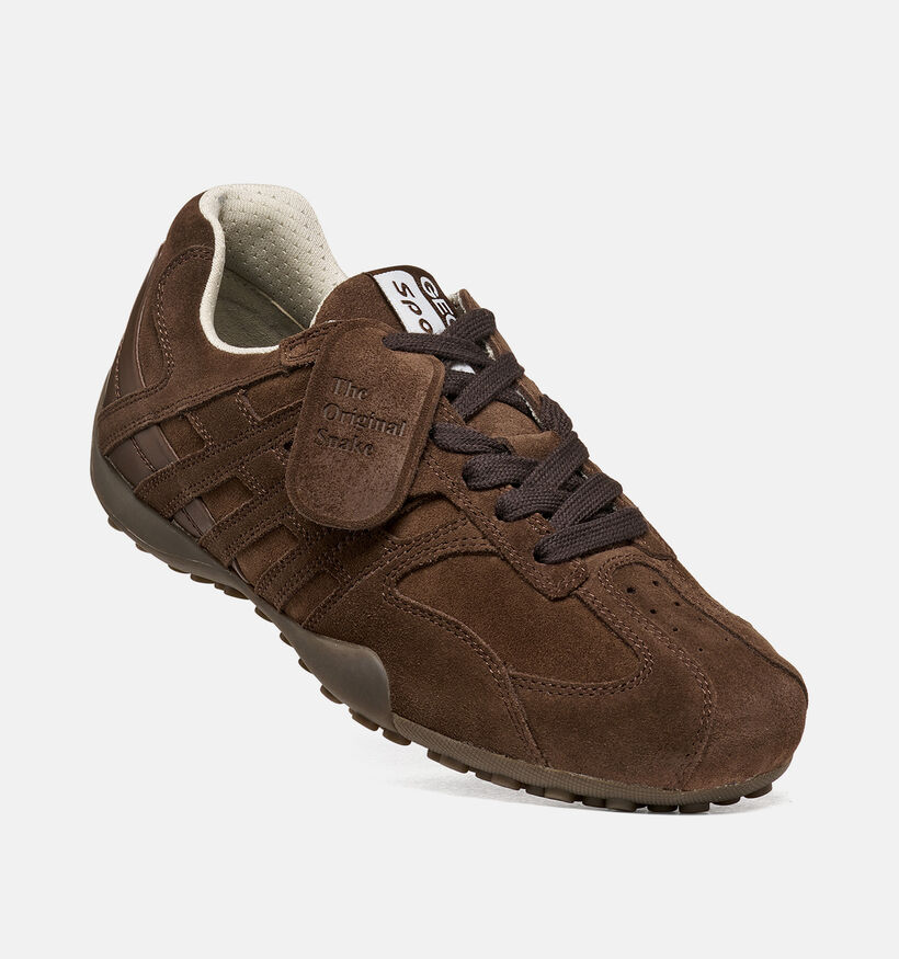 Geox Snake Donkerbruine Sneakers voor dames (377778) - geschikt voor steunzolen