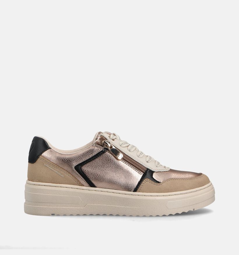 Marco Tozzi Gouden Veterschoenen met Rits voor dames (362540) - geschikt voor steunzolen