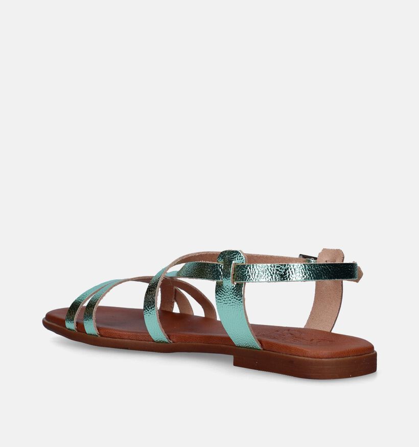 Oh My Sandals Sandales plates en Bleu pour femmes (341918)