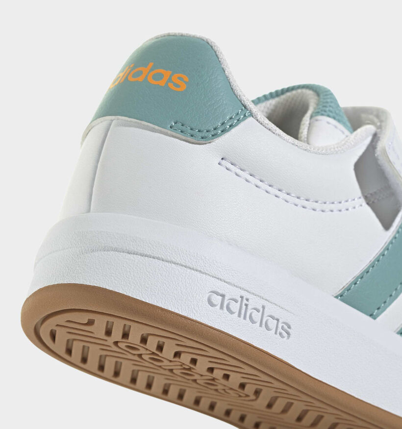 adidas Grand Court 3.0 Baskets en Blanc/Vert pour gar&ccedil;ons (375460)