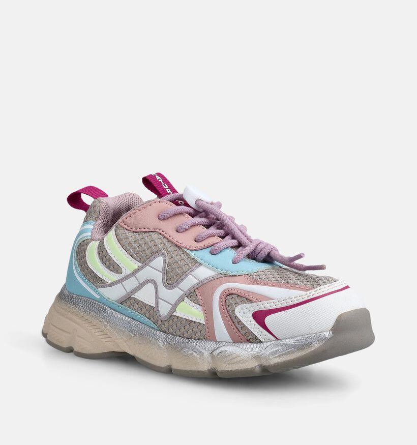 Naturino Wave Lichtbeige/Colorblock Sneakers voor meisjes (371552) - geschikt voor steunzolen