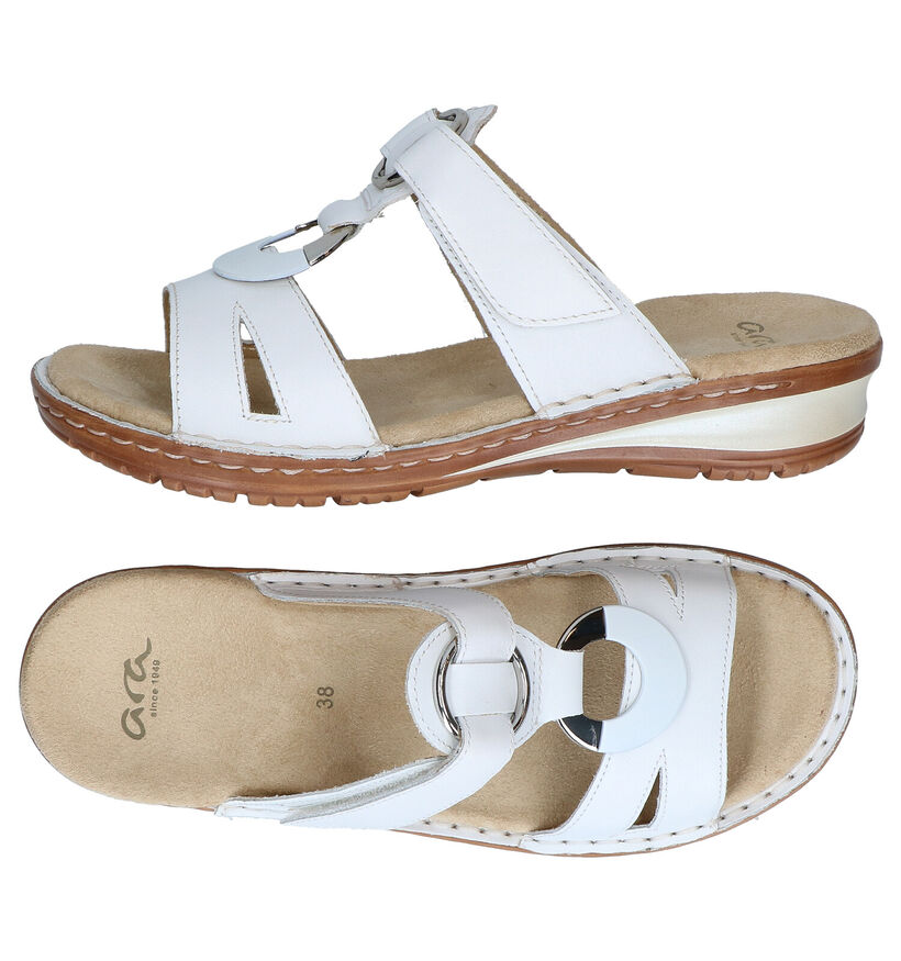 Ara Hawaii Witte Slippers in leer (288972)