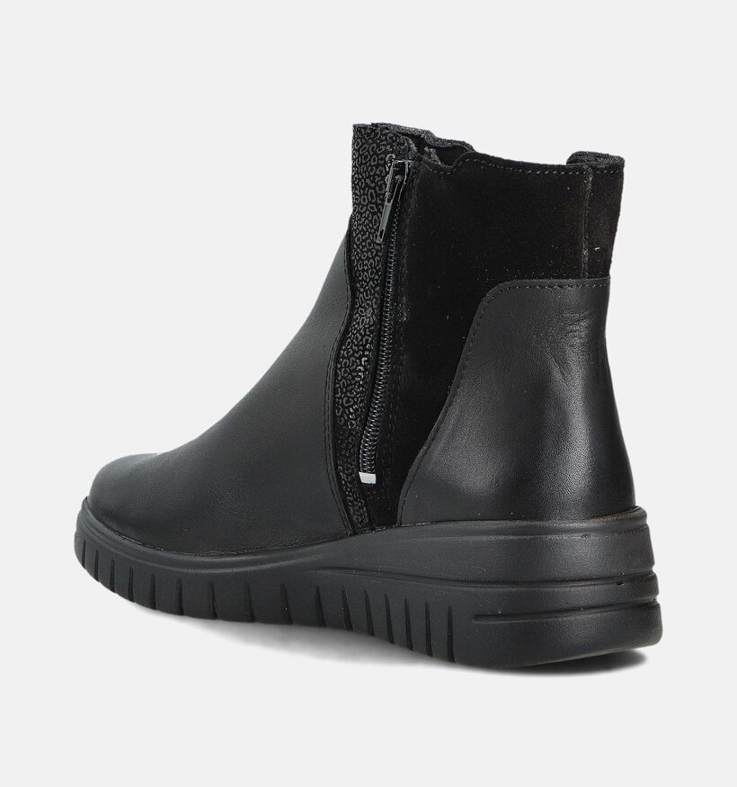 Solemade Isla Zwarte Enkellaarzen Comfort voor dames (364133) - geschikt voor steunzolen