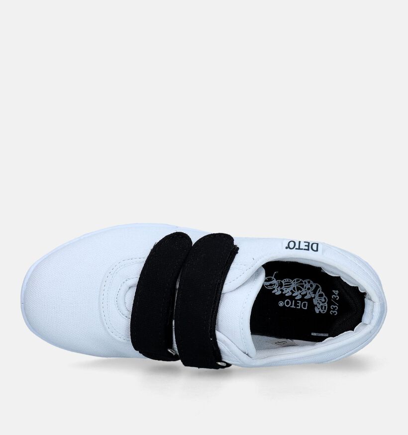 Deto Witte Turnpantoffels met Velcro voor jongens (310452) - geschikt voor steunzolen