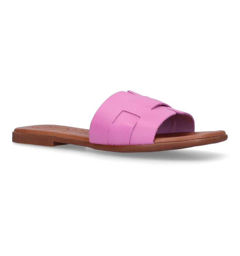 Oh My Sandals Nu-pieds plates en Rose fuchsia pour femmes (321773)