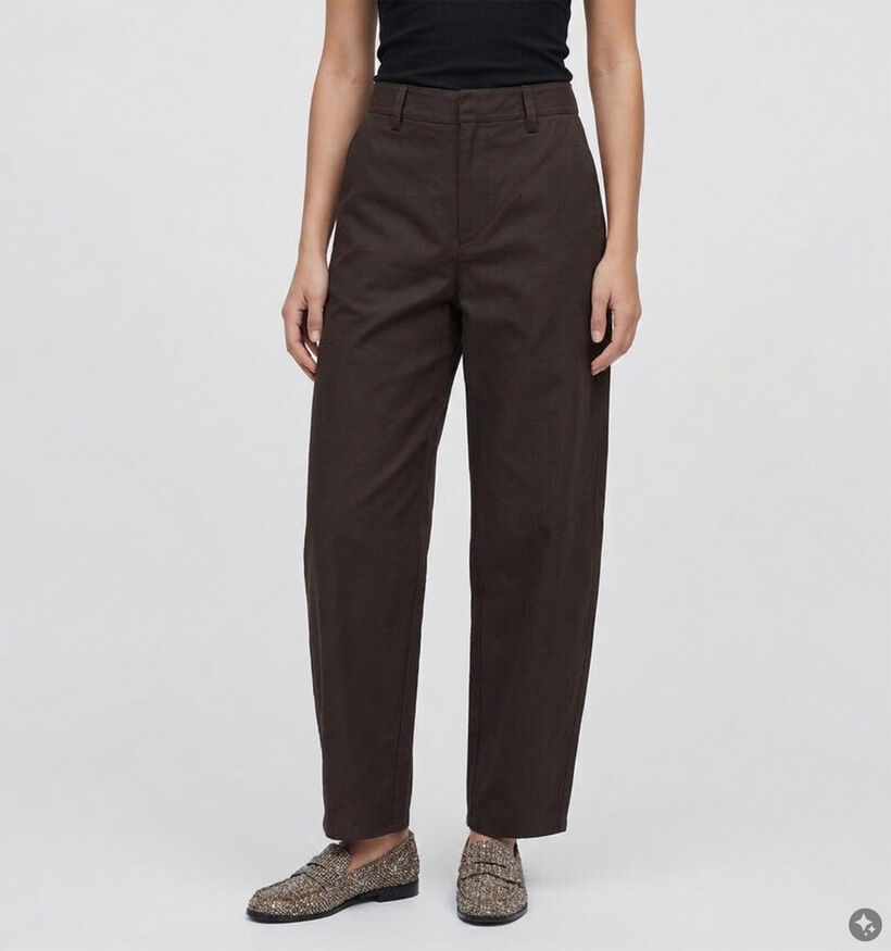 Pieces Rikke Donkerbruine Barrel Jeans voor dames (389786)