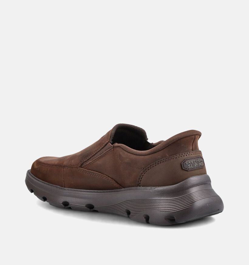 Skechers Arch Fit Garza Slip-ins en Brun fonc&eacute; pour hommes (379524)