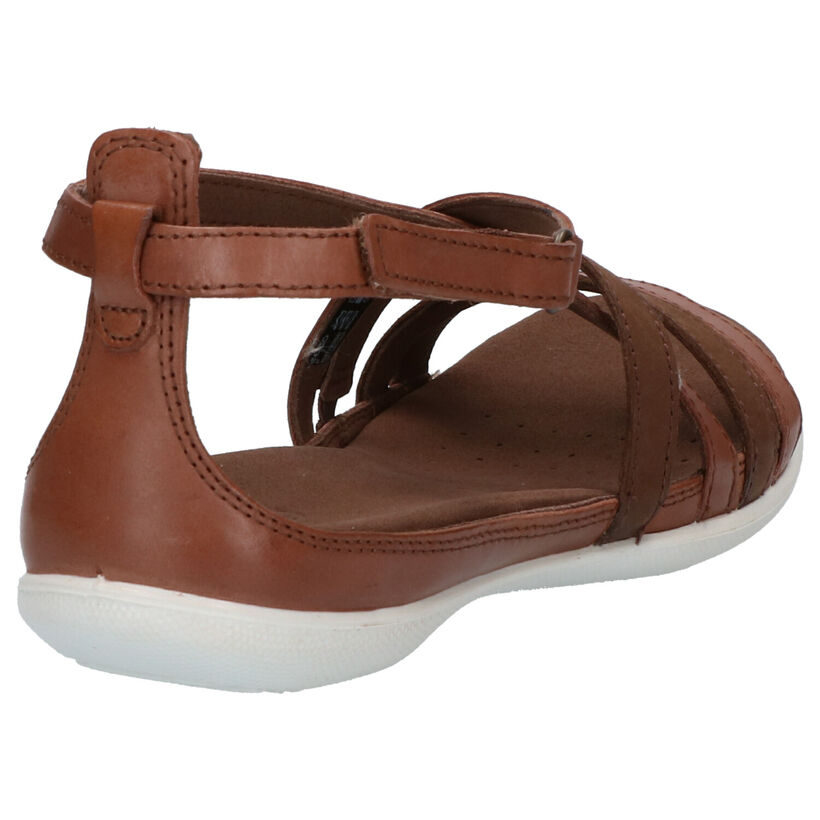 ECCO Sandales plates en Brun foncé en cuir (275344)