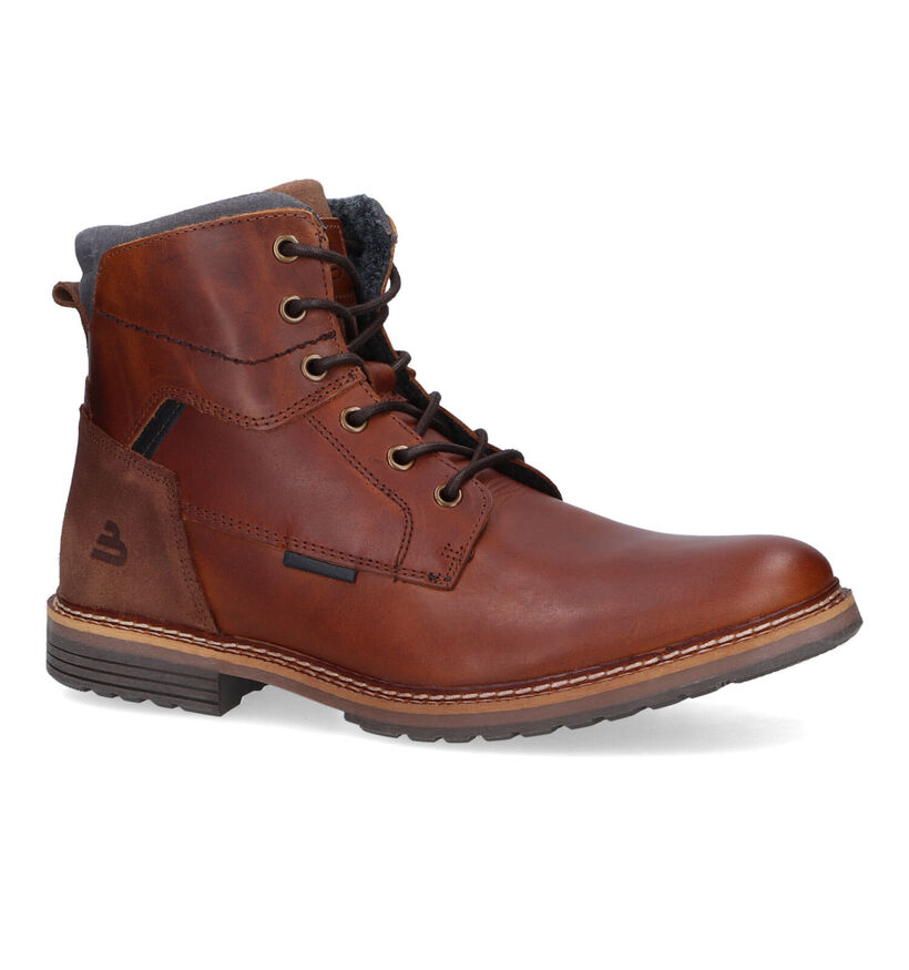 Bullboxer Boots à lacets en Cognac pour hommes (327427) - pour semelles orthopédiques