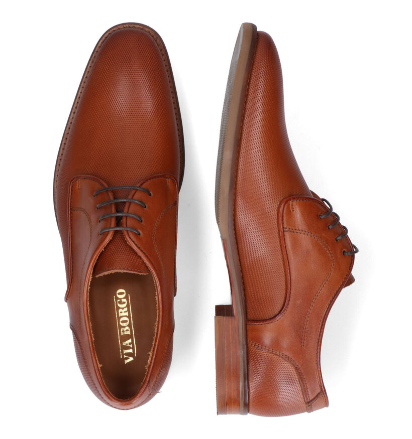 Via Borgo Cognac Geklede Veterschoenen voor heren (310400)