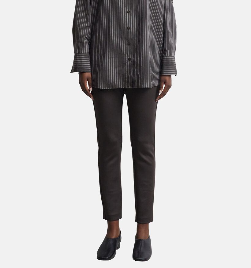 comma Jersey Pantalon classique en Brun fonc&eacute; pour femmes (381786)